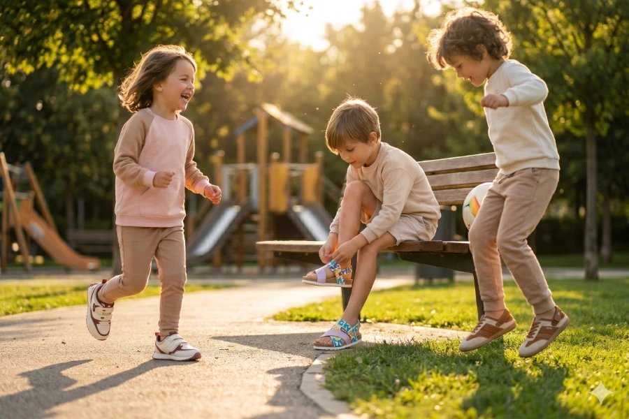 Kids Playing Outdoors Wearing Shoes – Why the Right Footwear Matters for Every Adventure